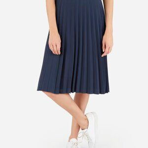 Everlane The Pleated Skirt in Navy - Size 2